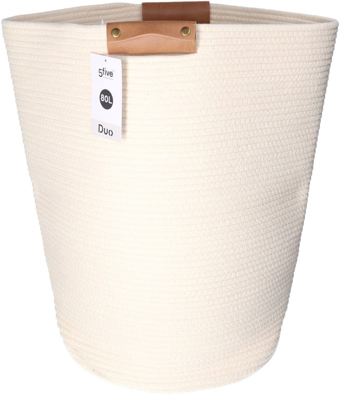 5Five Wasmand Emperor - beige - 80 liter - polyester gevlochten - 44 x 56 cm