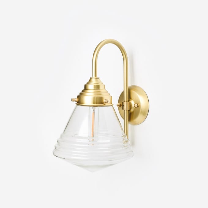Wandlamp Luxe School Small Helder Meander Messing - Art Deco Trade