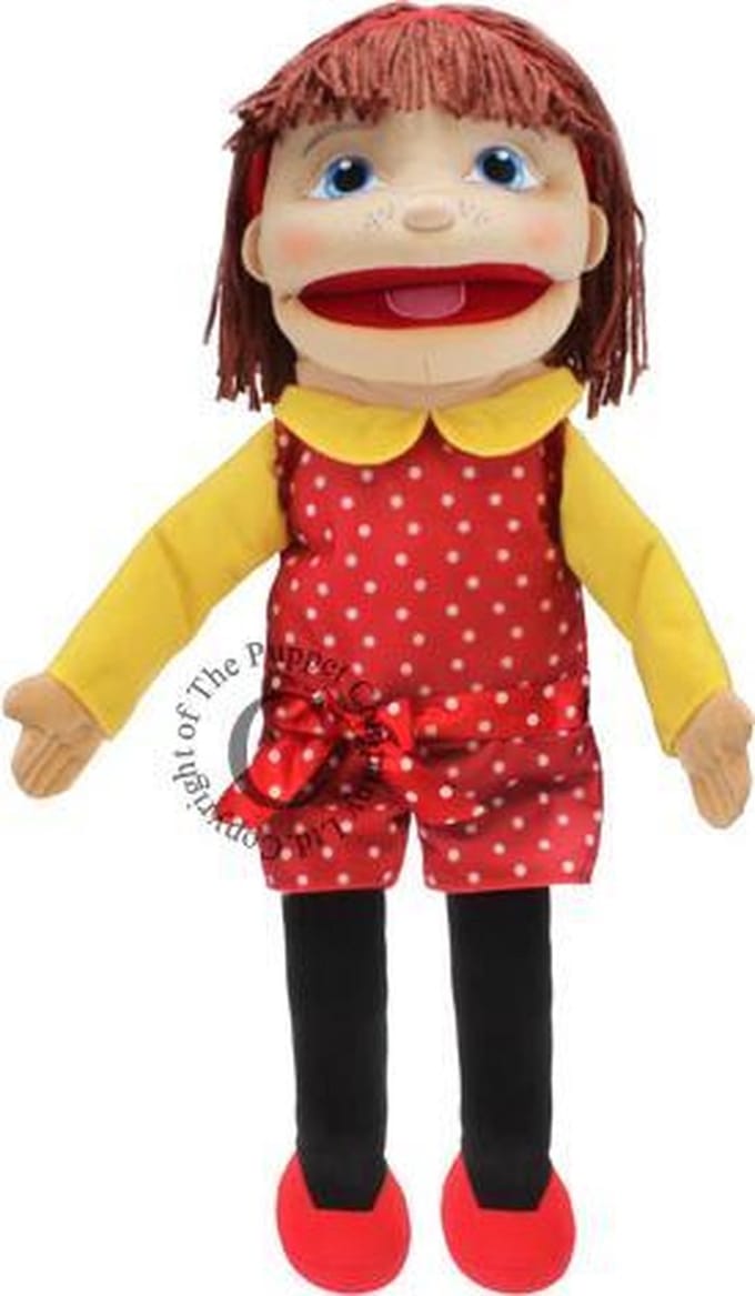 Handpop Meisje met Haarband 64cm