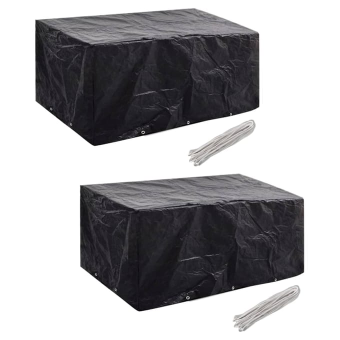 vidaXL - Tuinmeubelhoezen - poly - rattan - 2 - st - 6-persoons - 240x140 - cm
