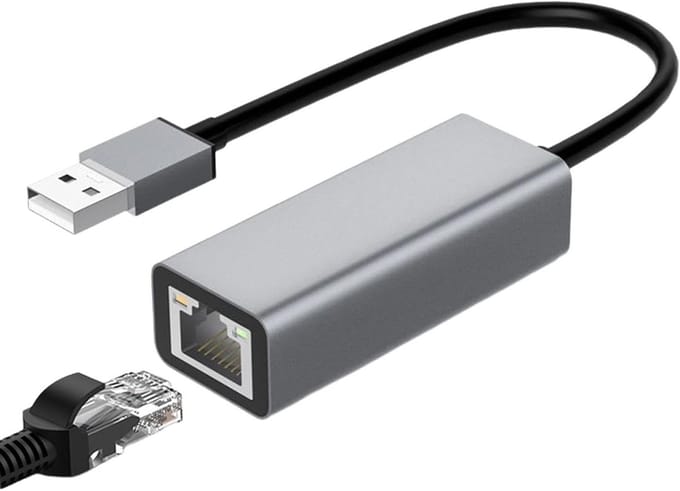 USB C Ethernet Adapter - Netwerkadapter Type C - Stabiel Internet - Plug and Play - 100 Mbit/s - Grijs