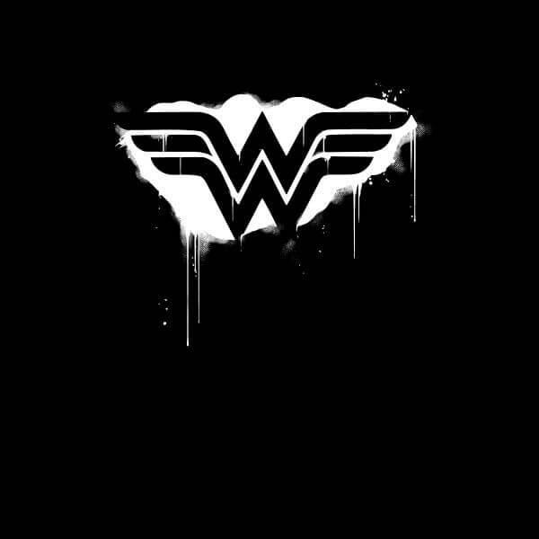 Justice League Graffiti Wonder Woman Women's T-Shirt - Black - S