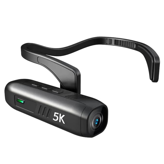 5K op het hoofd gemonteerde camera Draagbare WiFi-videocamera Camcorder Webcam 30MP Anti-shake IPX5 Waterdicht zwart