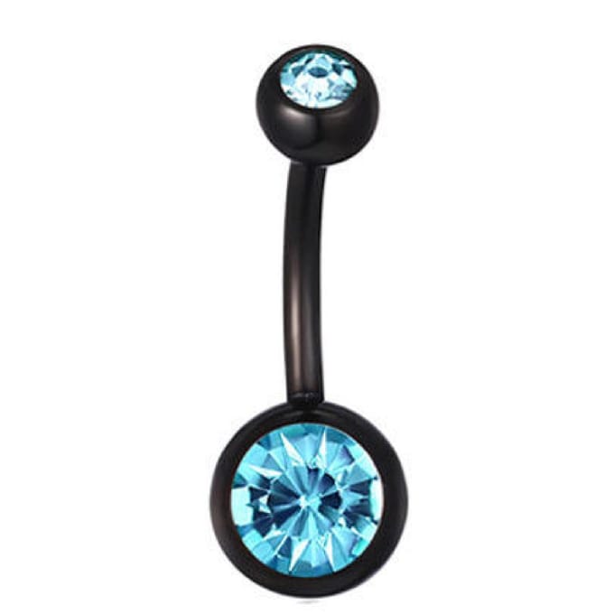 Navel Piercing - Zwart Met Steentjes