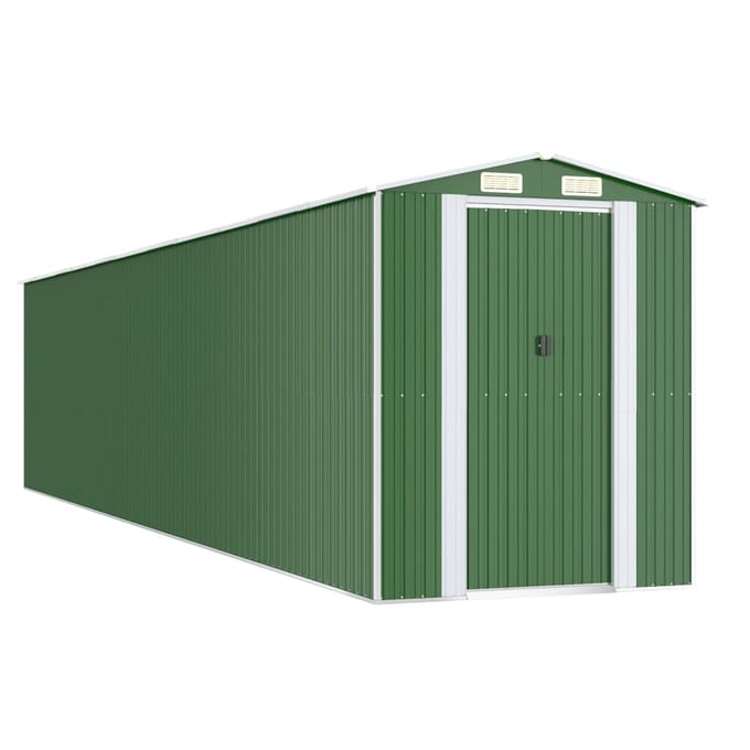 vidaXL - Tuinschuur - 192x938x223 - cm - gegalvaniseerd - staal - groen