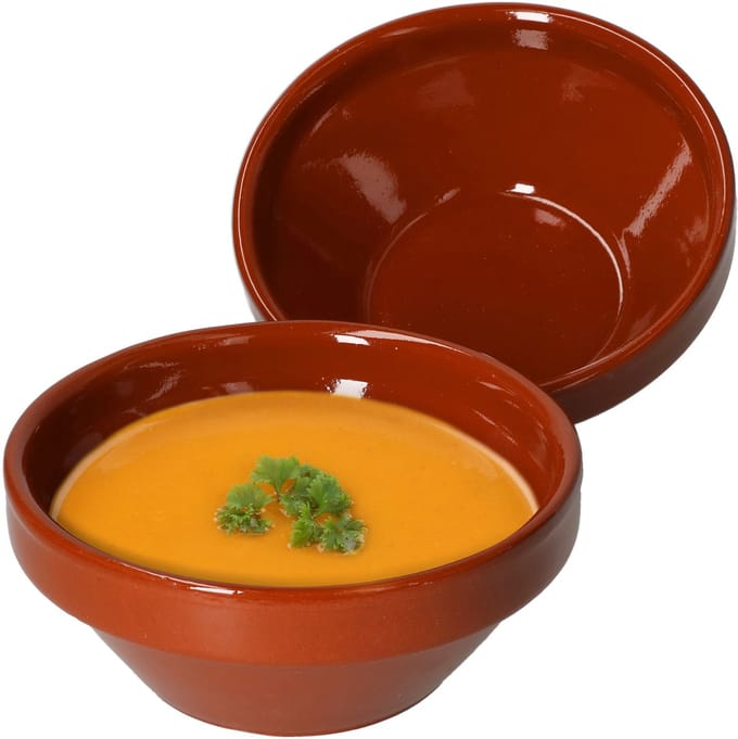 Set van 2 soepkommen van klei 15cm - 99540