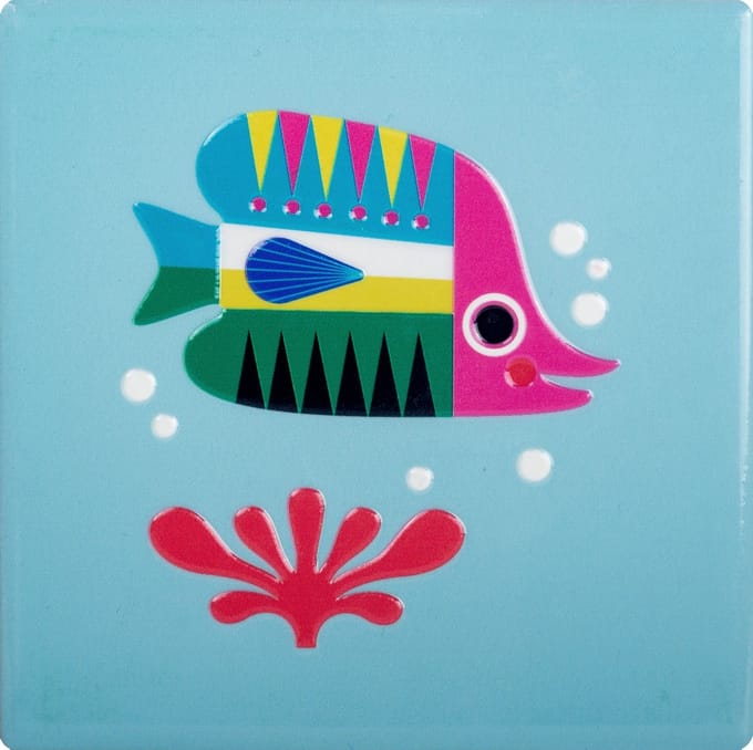 Kitsch Kitchen tegeltje Sealife coral fish