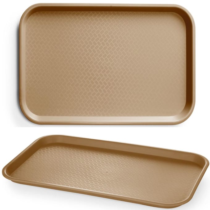AmerBox Fastfooddienblad – Polypropyleen – Antislip – Stapelbaar – Bruin – 530x325 mm