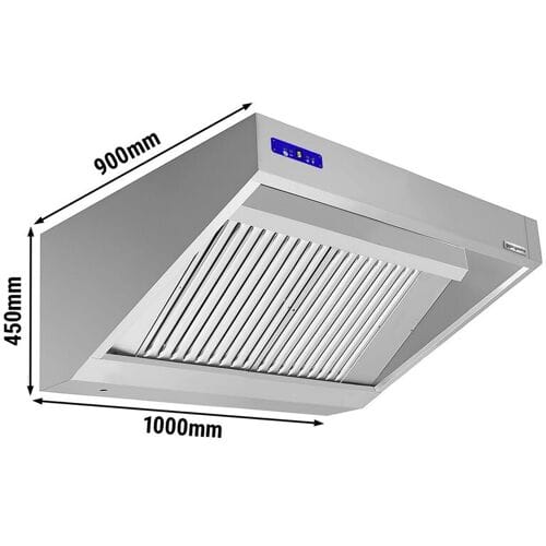 GGM Gastro Wandhaube mit Motor - 1000mm - Regler, Filter & Lampe Zilver