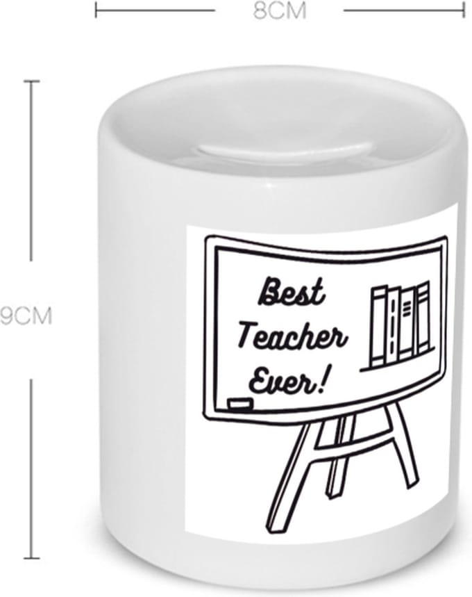Akyol - best teacher ever Spaarpot - Juf - meester - juf en meester - 350 ML inhoud