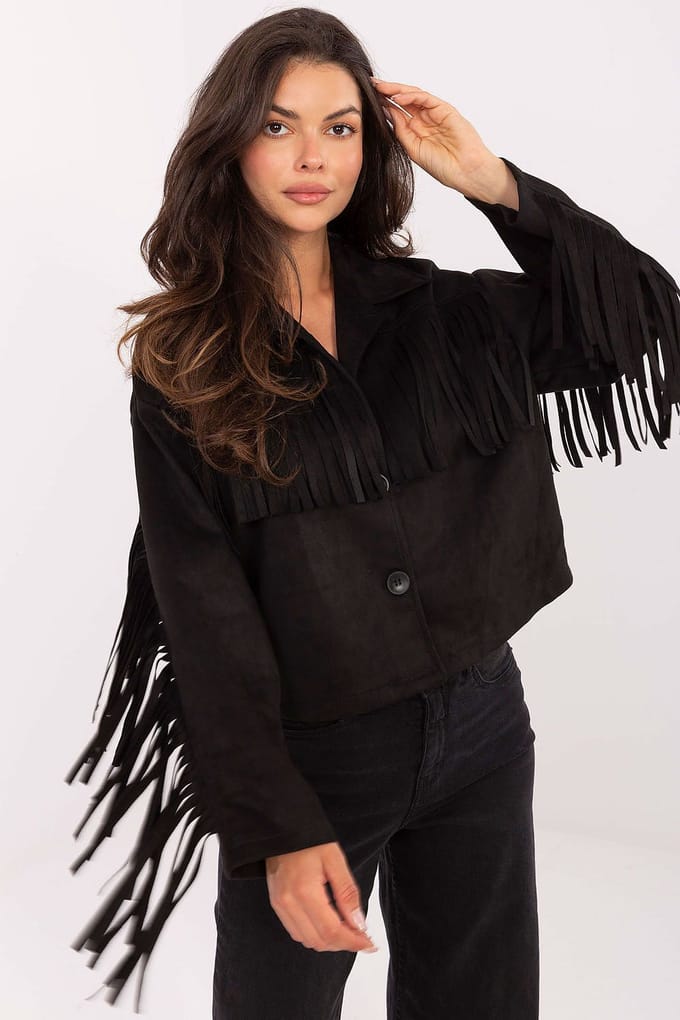 Western Fringe Jacket - Schwarz / Einheitsgröße