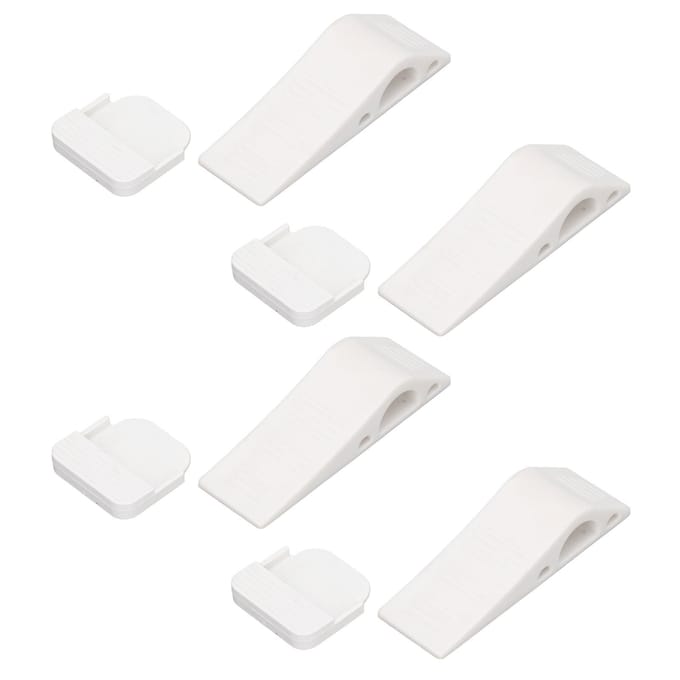 4 pièces Butée de porte Cale de porte Polyvalent Empêche la collision Élimine le bruit Cale de porte pour Maison Bureau Hôtel Blanc blanc