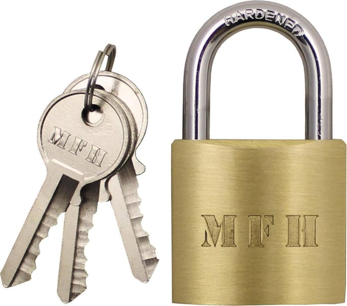Hangslot 6 x 4 CM metaal 3 sleutels