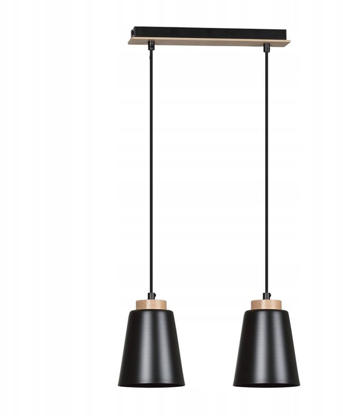 BOLERO 2 Hanglamp Zwart Hout Scandinavisch Design