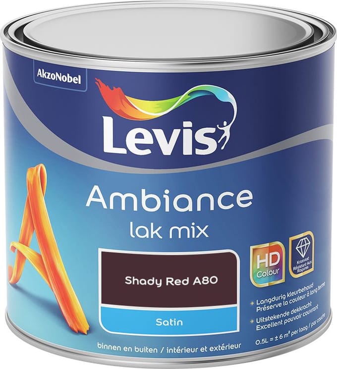 Levis - Ambiance Lak Satin Mix - Shady Red A80 - Mengverf - 0,5 L