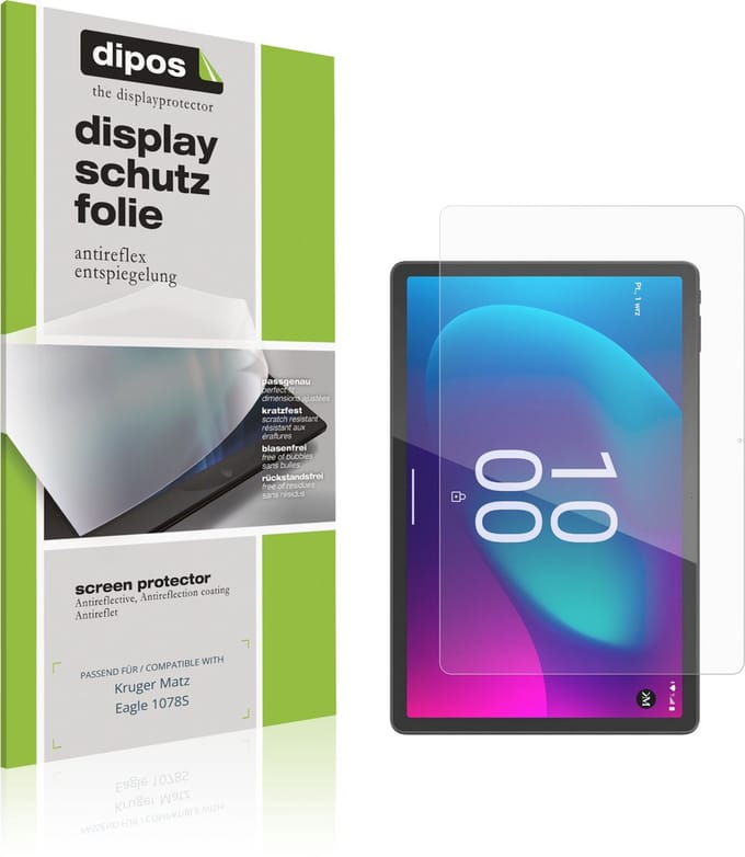 dipos – 2x Matte Beschermfolie geschikt voor Kruger Matz Eagle 1078S | Krasbestendige & antireflecterende Screenprotector Ultra-Thin