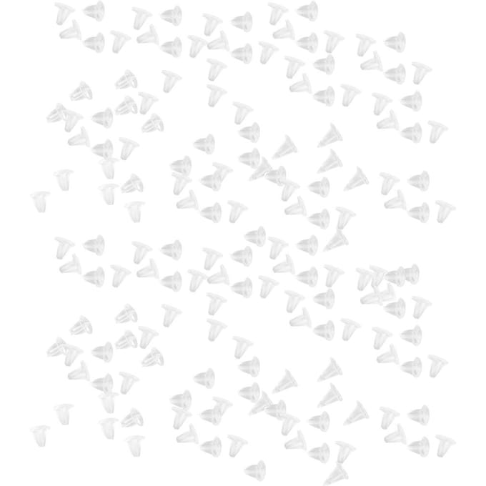 500 stuks rubberen oorbelstoppers 4x4 mm white