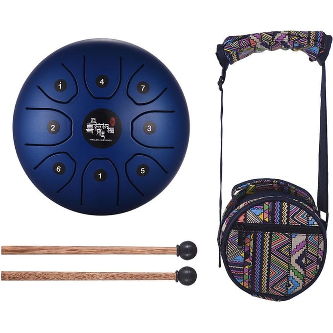 5.5 Inch Mini 8-Tone Steel Tongue Drum C Key Percussie Instrument Hand Pan Drum met Drum Mallets