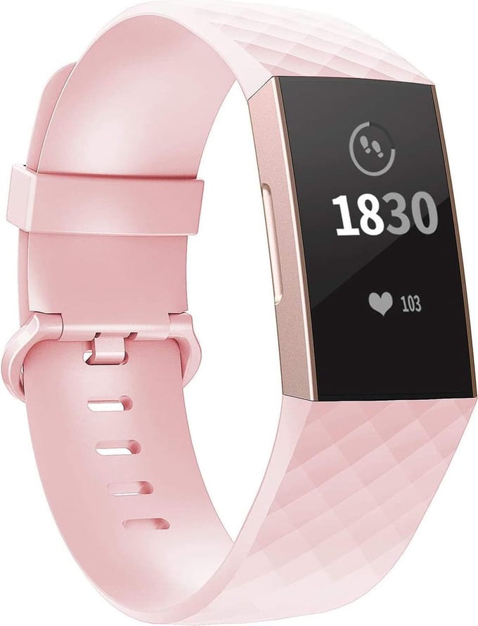 YPCd® Siliconen bandje - Fitbit Charge 3 - Roze - Large
