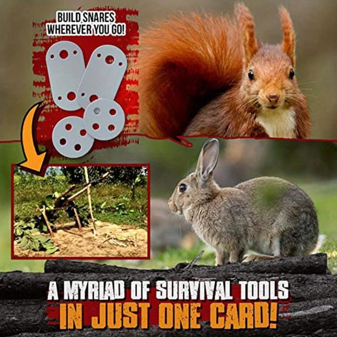 1 stuks Buiten Multi-Functioneel Vis haak Kaart Kamperen Survival Gereedschap gray