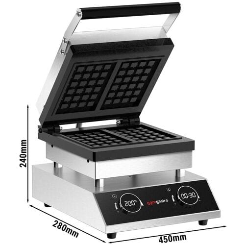 GGM Gastro Waffeleisen - Einzeln - Digital - 1,6 kW - Form: 2 Brüsseler Waffeln