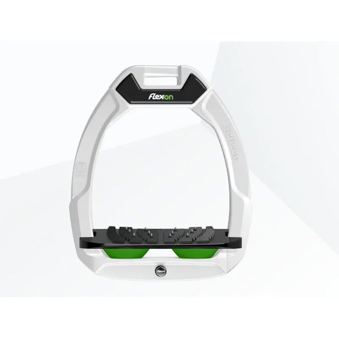 Veiligheidsechte ruiterspijlen Ingelijnd Ultra Grip Wit/Zwart/Groen Flex-On Safe-On