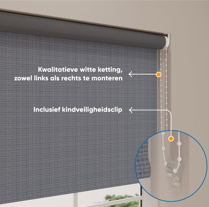 Rolgordijn Easy Blended - Verduisterend - Steel Grey - 140 x 190
