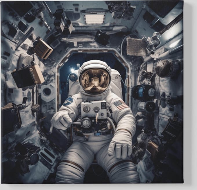 Vierkant Canvas Schilderij - Astronaut - 60x60x2 cm