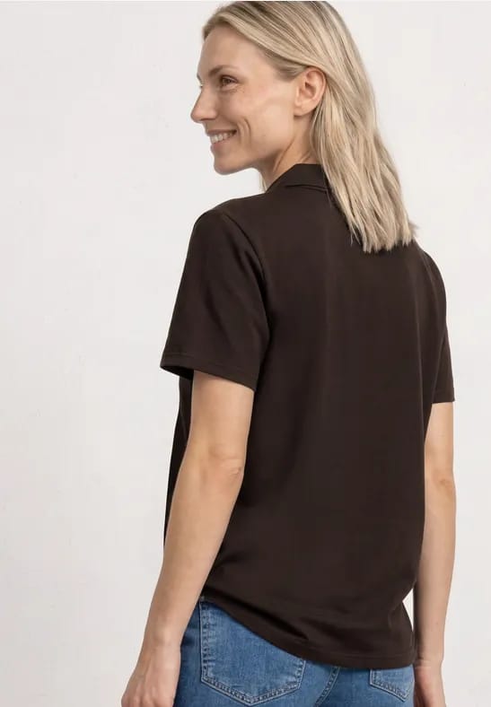Poloshirt met korte mouwen en geribde structuur