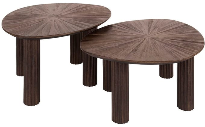 Fraaai - Rebecca salontafel set van 2 vierhoekig teak - bruin