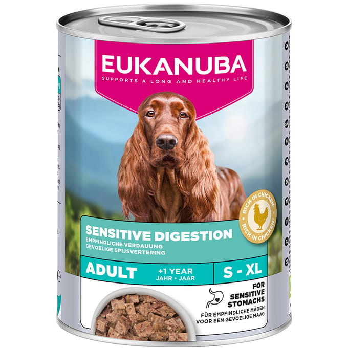 Dubbelpak: 12x 400g Eukanuba Special Care Adult Sensitive Digestion Hundefutter nass
