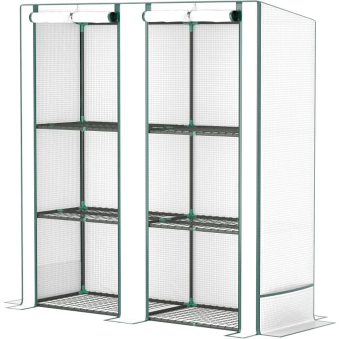 4goodz Foliekas Loopkas met 3 Planken - 48x144x152 cm - Wit