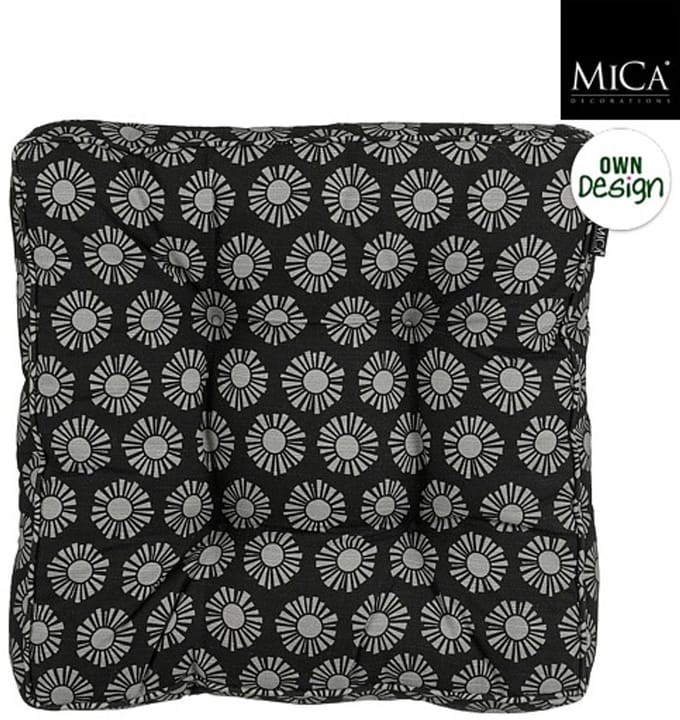 Mica Decorations Kumara Matraskussen - 47 x 47 x 7 cm - Zwart