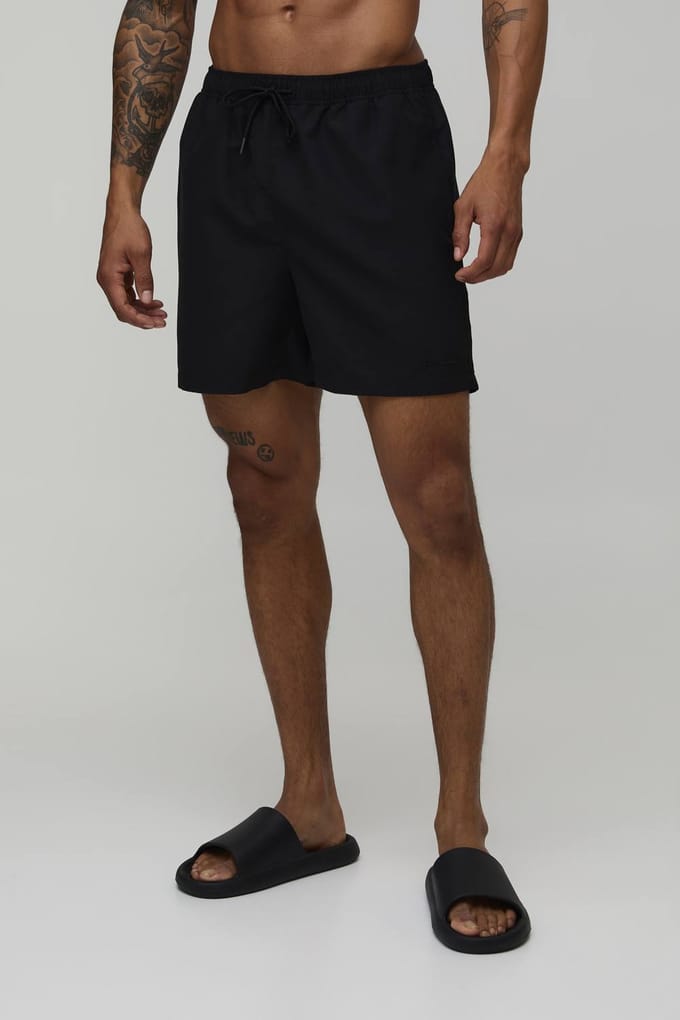 Mid Length BM Autograph Swim Short | Black | Size Medium