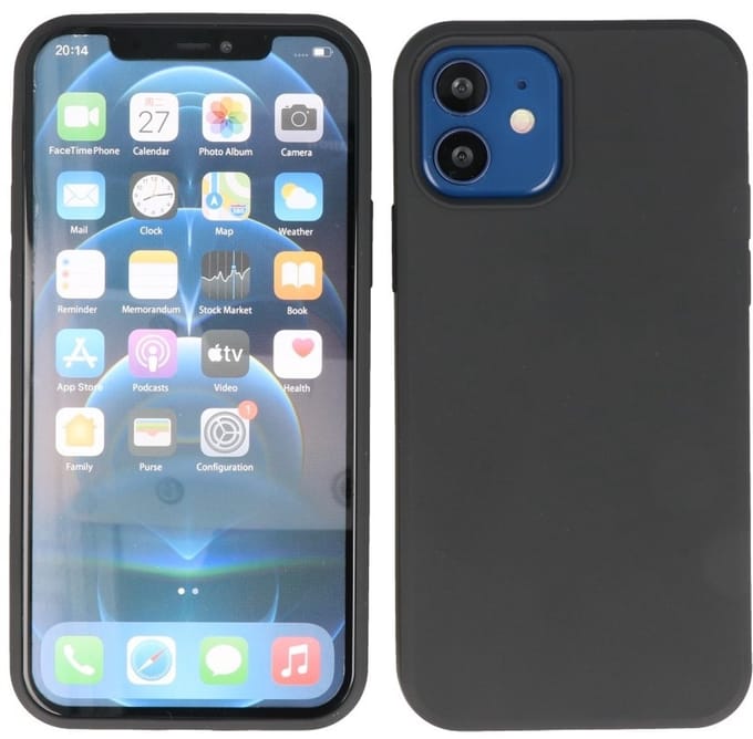 Lunso - Softcase hoes - Geschikt voor iPhone 12 Mini - Zwart