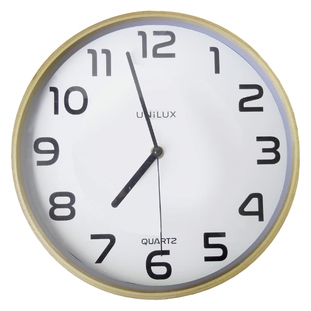 Unilux Baltic klok - hout/wit - Ø 30,5  - rond