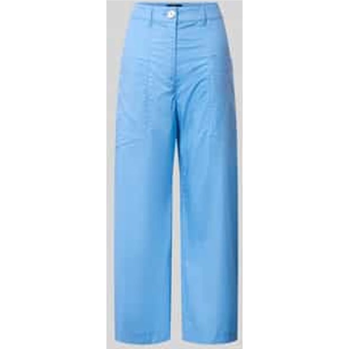 wide fit stoffen broek met opgestikte zakken