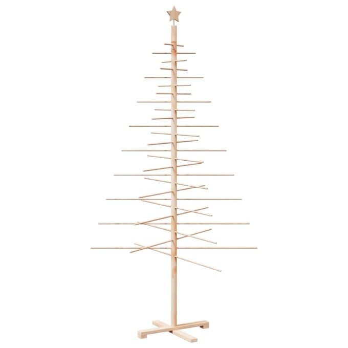vidaXL - Kerstdecoratie - kerstboom - 210 - cm - massief - grenenhout