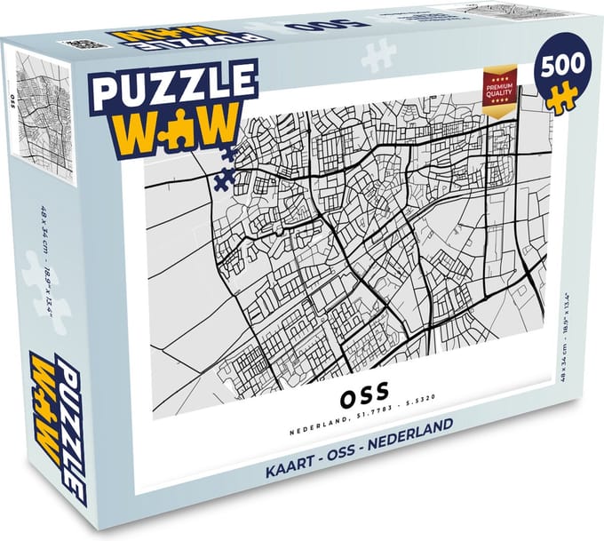 Puzzel Kaart - Oss - Nederland - Legpuzzel - Puzzel 500 stukjes