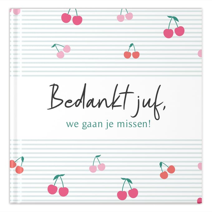 Fyllbooks Afscheidsboekje voor Juf – 35 kinderen – Kersjes
