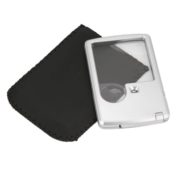 Dailygoods - Pocket Vergrootglas met LED Licht en Lederen Case