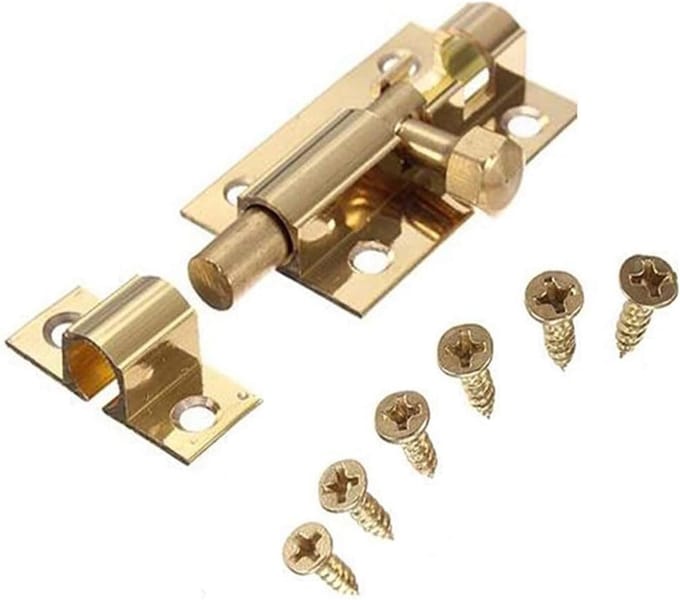Deurslot Bout - Schuifgrendel Messing - Extra Beveiliging - Speciaal Ontwerp - 45 mm Lengte - Brons