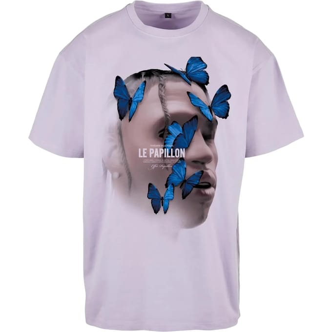 Mister Tee - Le Papillon Oversize Heren T-shirt - L - Paars