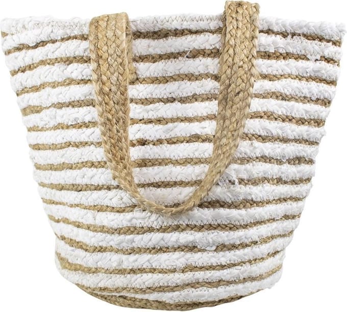 jute/katoen tas handvat wit