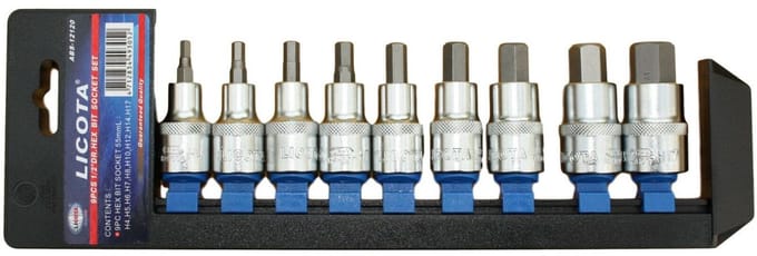 Set 9-delig, H4-H17, 1/2 inch, Chroom Vanadium