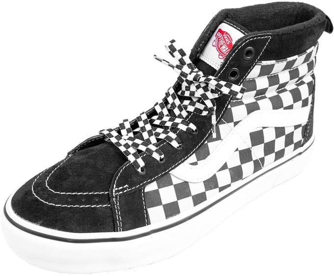 Sneakerveters | Geblokt | Kleur: Zwart Wit | Lengte: 100cm | Breedte: 8 mm
