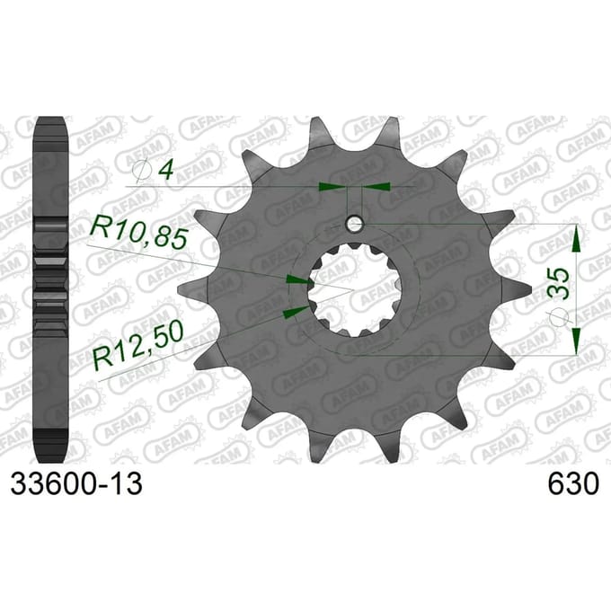 Stalen motortandwiel voor Afam 630 13 dents