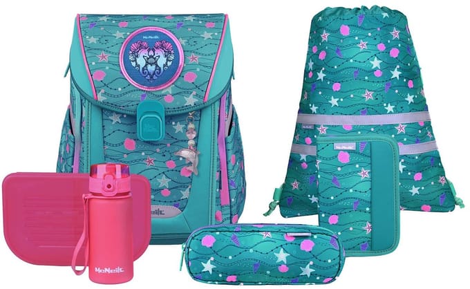 McNeill schooltas Primo Schoolbag Set 9-delig Seafish turquoise