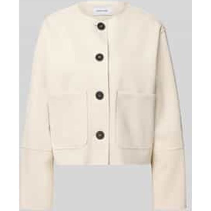 Relaxed fit blazer met ronde hals