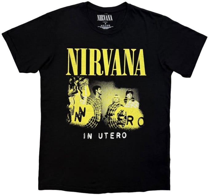 Nirvana - In Utero Band Photo Heren Tshirt - S - Zwart